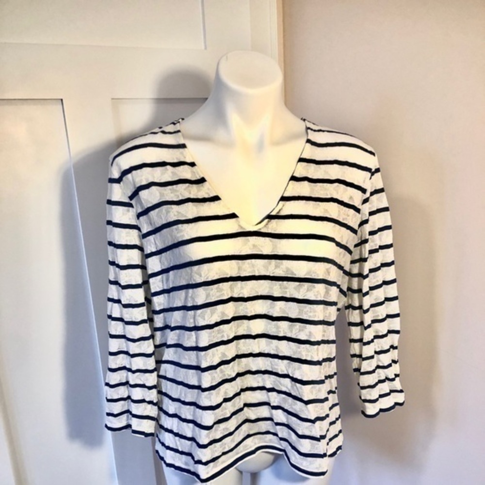 Lucky Brand Sheer Tie Back Shirt